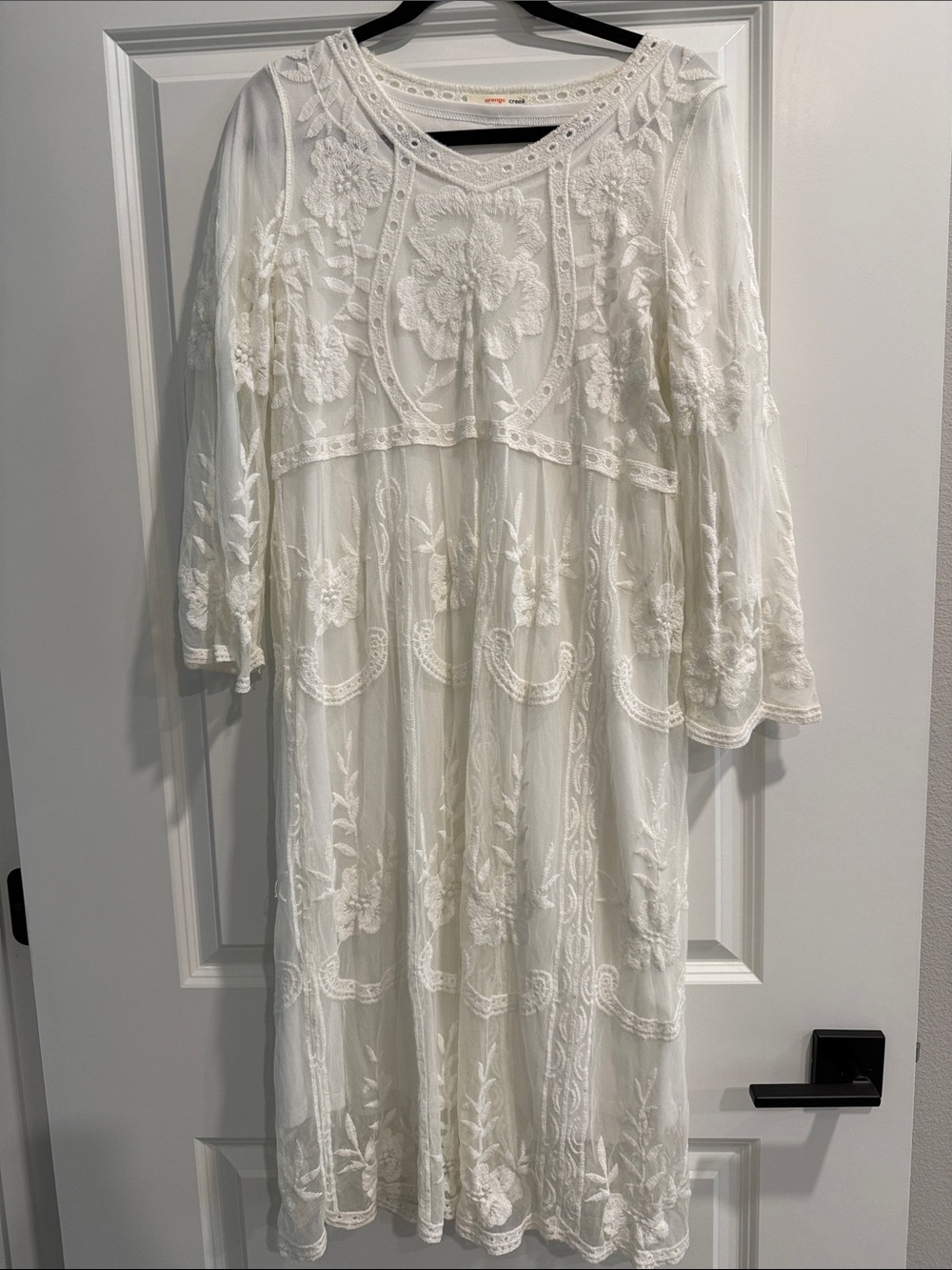 Orange Creek lined lace dress. Sz m l